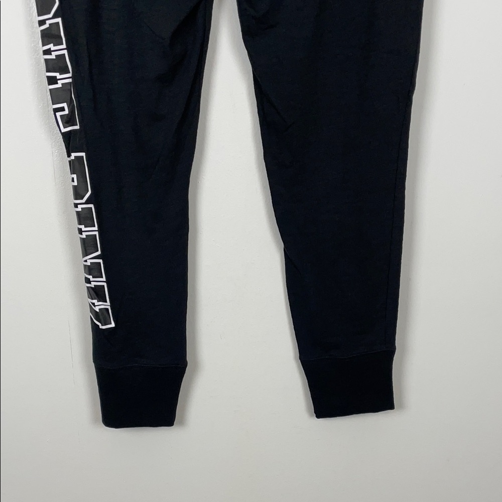 Pink Victoria's Secret Black Skinny Joggers Pant with White Lettering Women's M - Picture 6 of 11